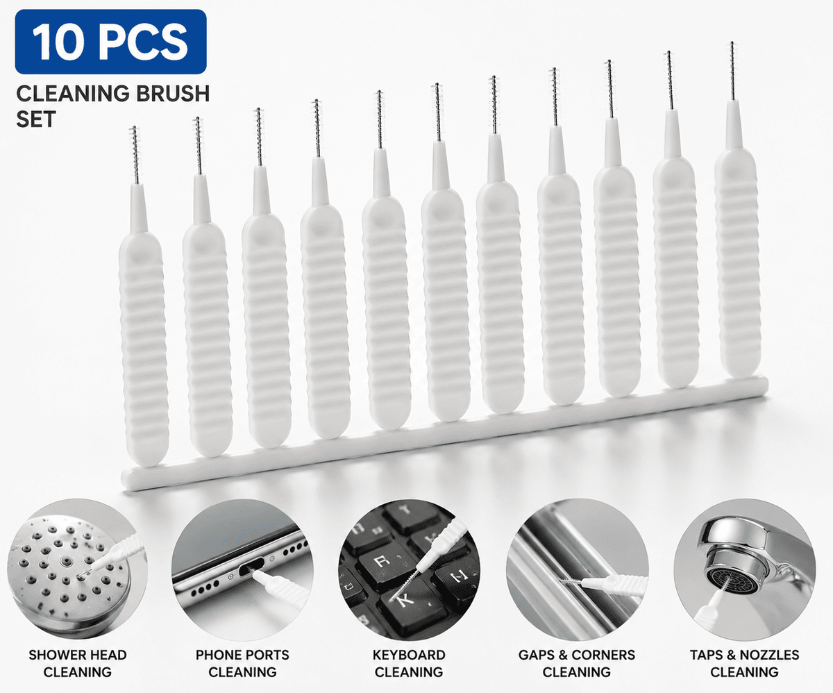 10 Pcs Gap Cleaning Brush Set – Shower Head & Small Spaces